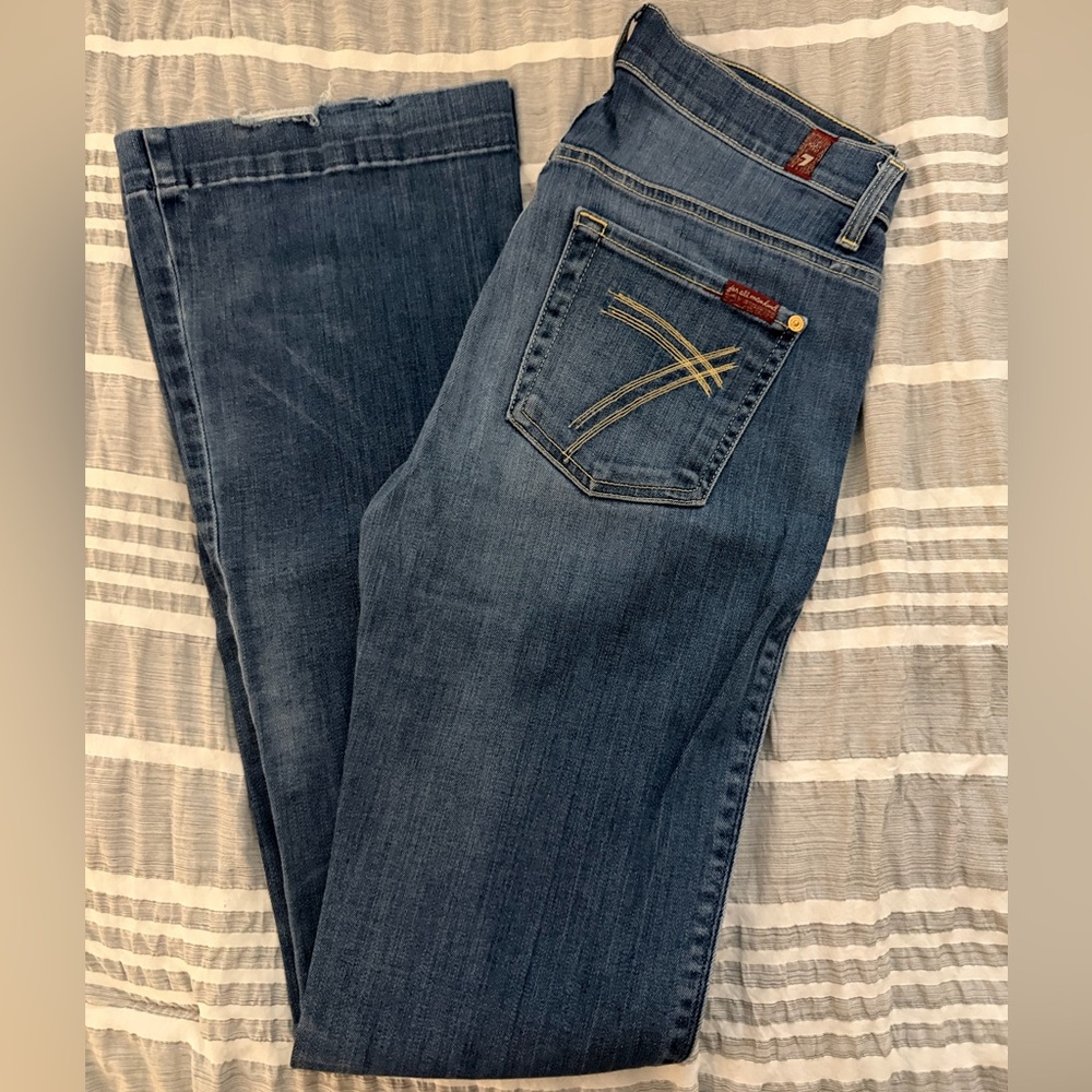 7 For All Mankind Dark Blue Boot Cut Jeans